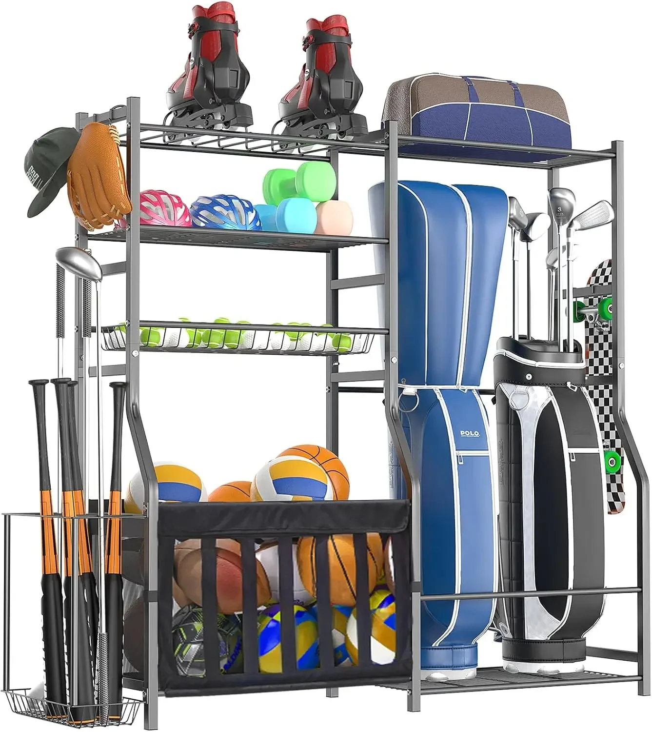 Golf Equipment Garage Organizer - 헤비 듀티 차고 스포츠 장비 정리함