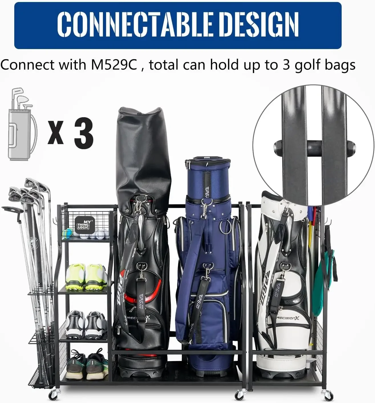 골프 장비 보관함, 골프백 보관대 및 기타 골프 장비  - Golf Equipment Garage Organizer 리뷰 및 가격