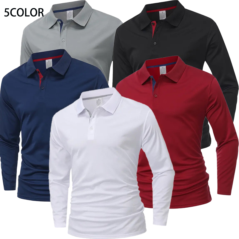 남성용 긴팔 폴로 셔츠 속건성 통기성 스포츠 티셔츠 캐 - Golf Equipment Sales 리뷰 및 가격