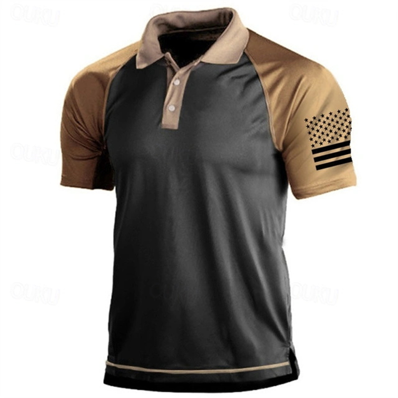 3D 인쇄 미국 국기 패턴 폴로 셔츠 남성용 빈티지 야 - Golf Equipment Sales 리뷰 및 가격