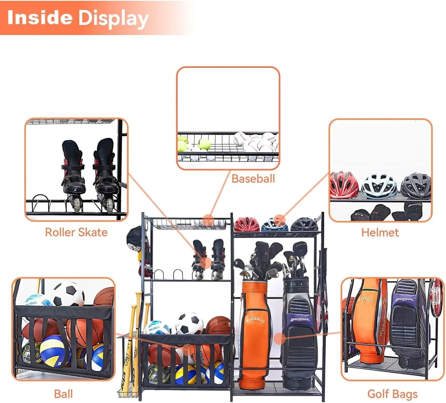 차고 스포츠 용품 정리함 골프백 스탠드 볼 보관 랙 실 - Golf Equipment Garage Organizer 리뷰 및 가격